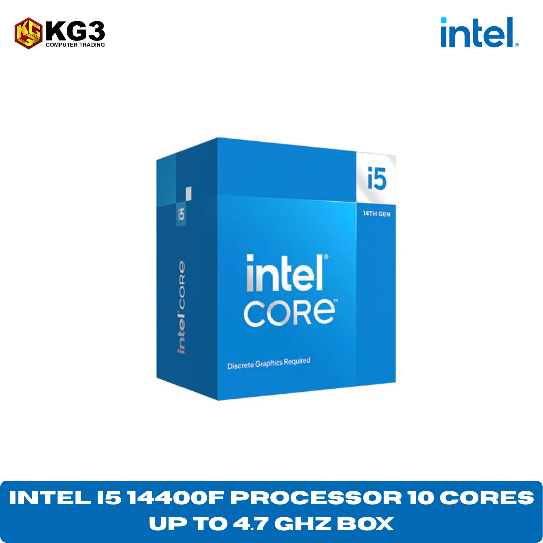 Intel i5 14400F Processor 10 cores (6 P-cores + 4 E-cores) up to 4.7 GHz BOX