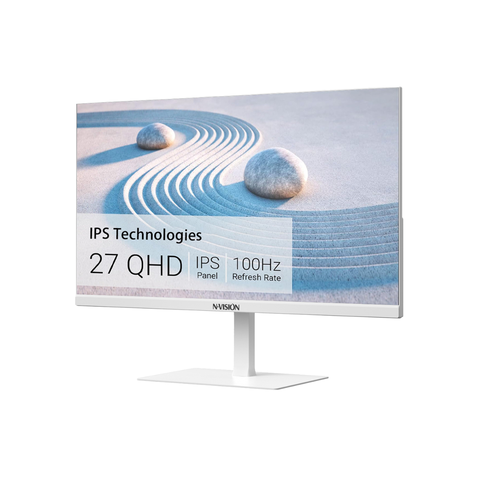 Nvision Q2760-W 27" QHD 2K IPS Monitor | 100Hz | Frameless Design | WHITE