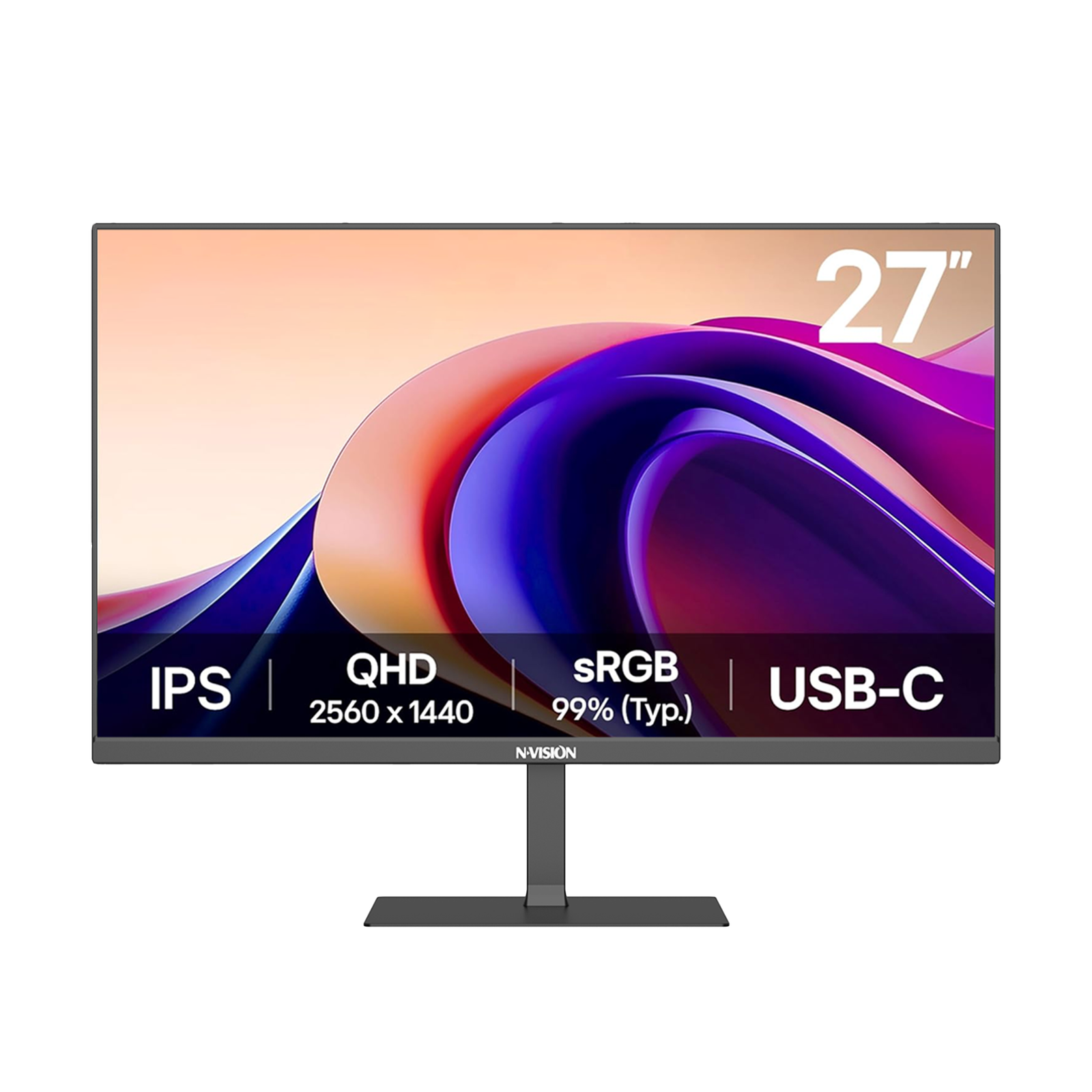 Nvision Q2760-W 27" QHD 2K IPS Monitor | 100Hz | Frameless Design | BLACK