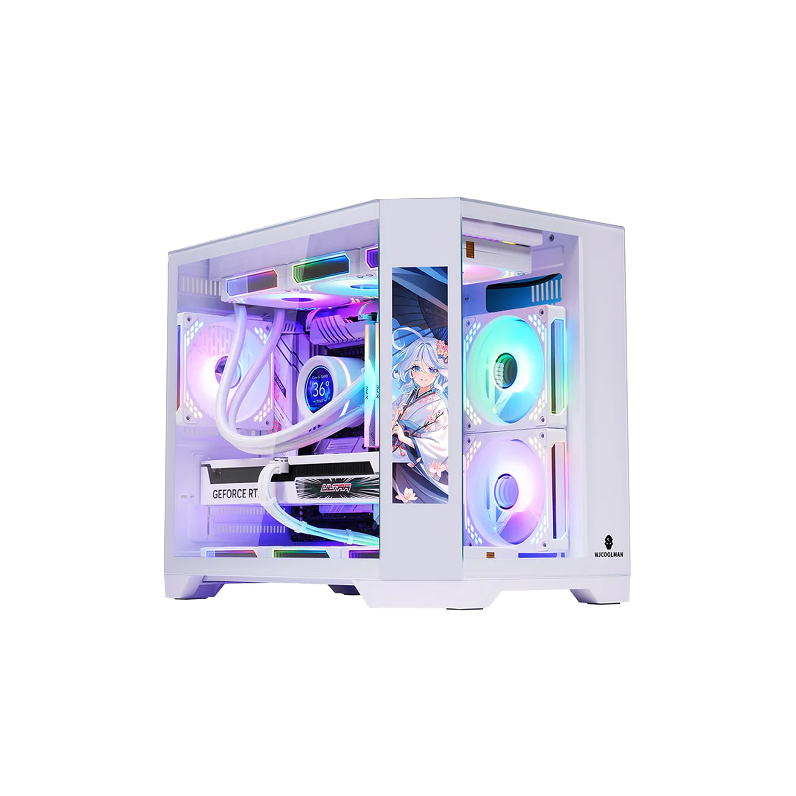 WJ Coolman DREAMER F-ATX Case with Digital Screen WHITE