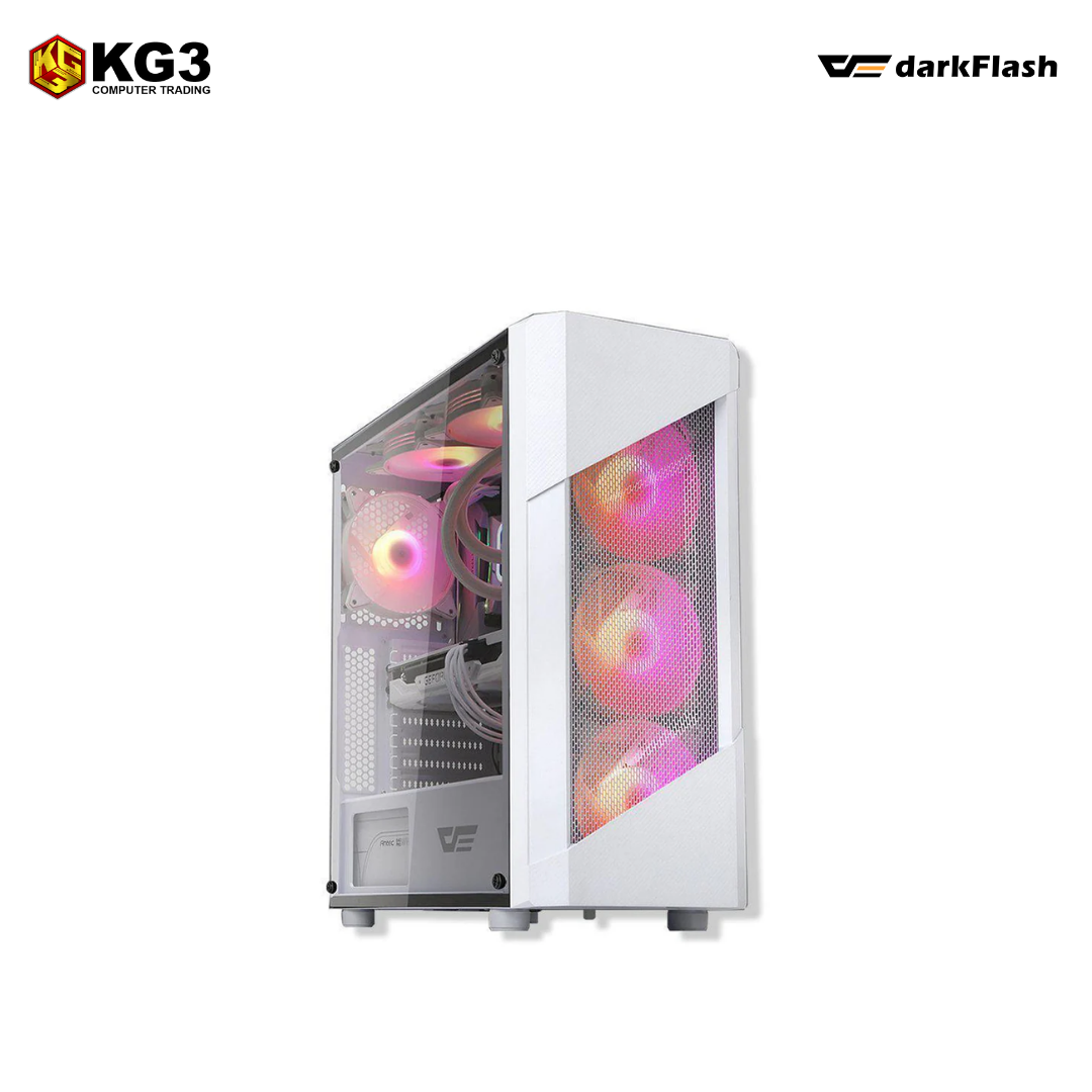 DarkFlash POLLUX F-ATX Case with RGB Fan WHITE